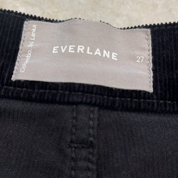 Everlane Baby Cord Cheeky Straight Crop Jeans | Black | Size 27x26 - Picture 6 of 15